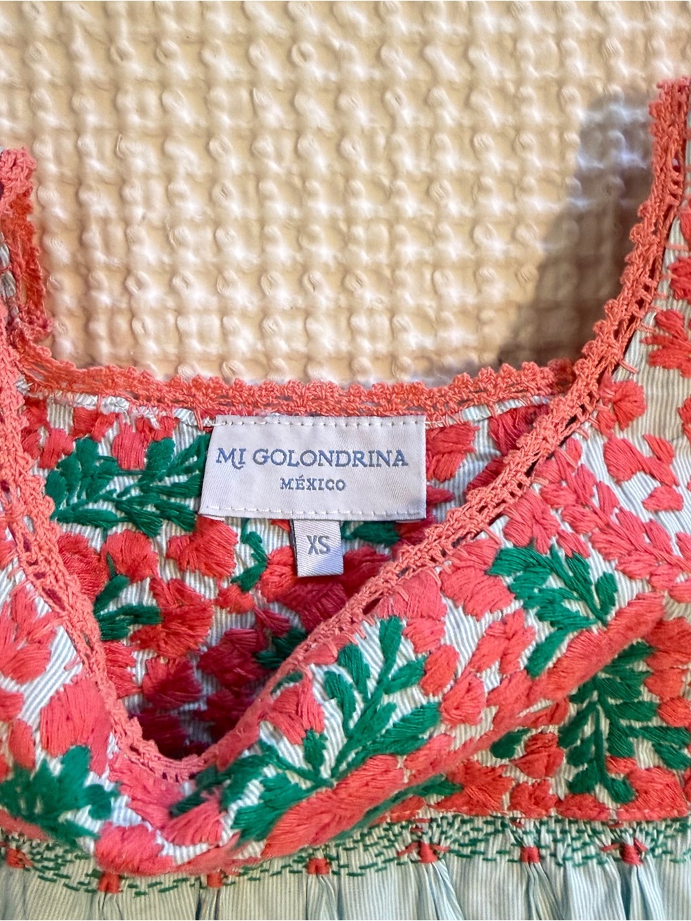 Mi Golondrina Embroidered Flutter-Sleeve Dress - Picture 4 of 4